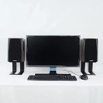 Universal Metal Desktop Speaker Stands, Black - 1 Pair