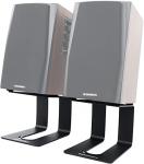 Universal Metal Desktop Speaker Stands, Black - 1 Pair