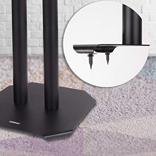 Duronic SPS1022-60 Speaker Stand Pair - Improved Audio Quality - Black