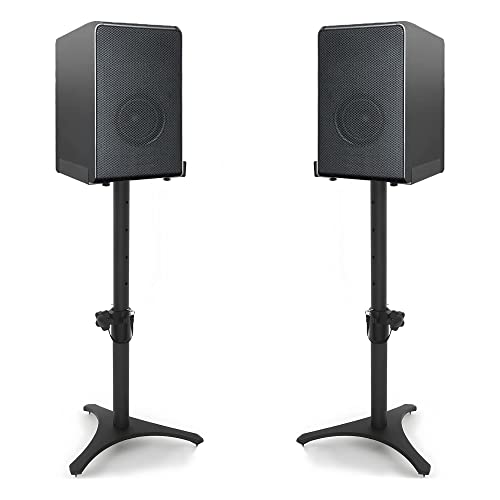 Adjustable Height Speaker Stands, 1 Pair Black