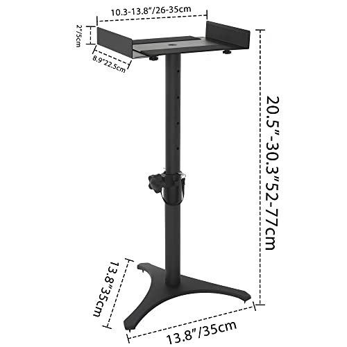 Adjustable Height Speaker Stands, 1 Pair Black