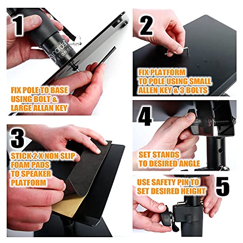 Nordell Tilt & Height Adjustable Speaker Stands