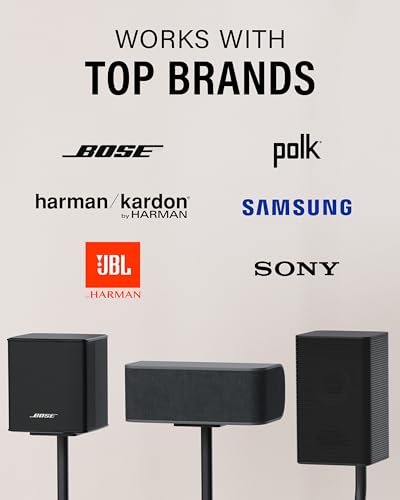 Adjustable Height Speaker Stand Set - Model HTBS