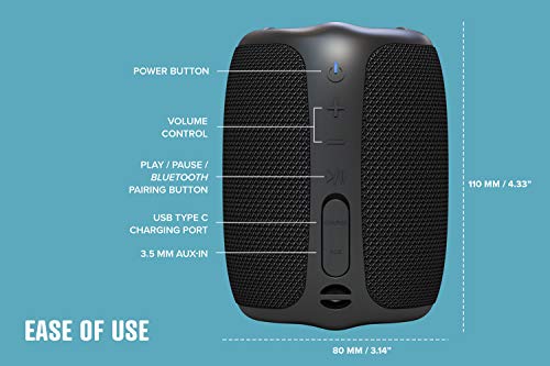 Portable Waterproof Bluetooth Speaker with Voice Control