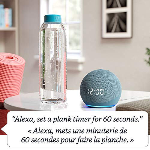 Alexa Smart Speaker with Clock - Glacier White