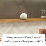 Alexa Smart Speaker with Clock - Glacier White