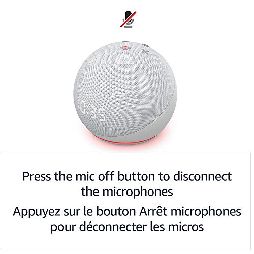 Alexa Smart Speaker with Clock - Glacier White