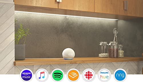 Alexa Smart Speaker with Clock - Glacier White