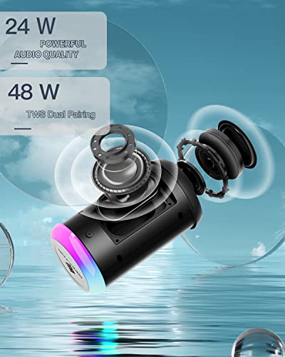 Portable Bluetooth Speaker with RGB Light & Rich Bass