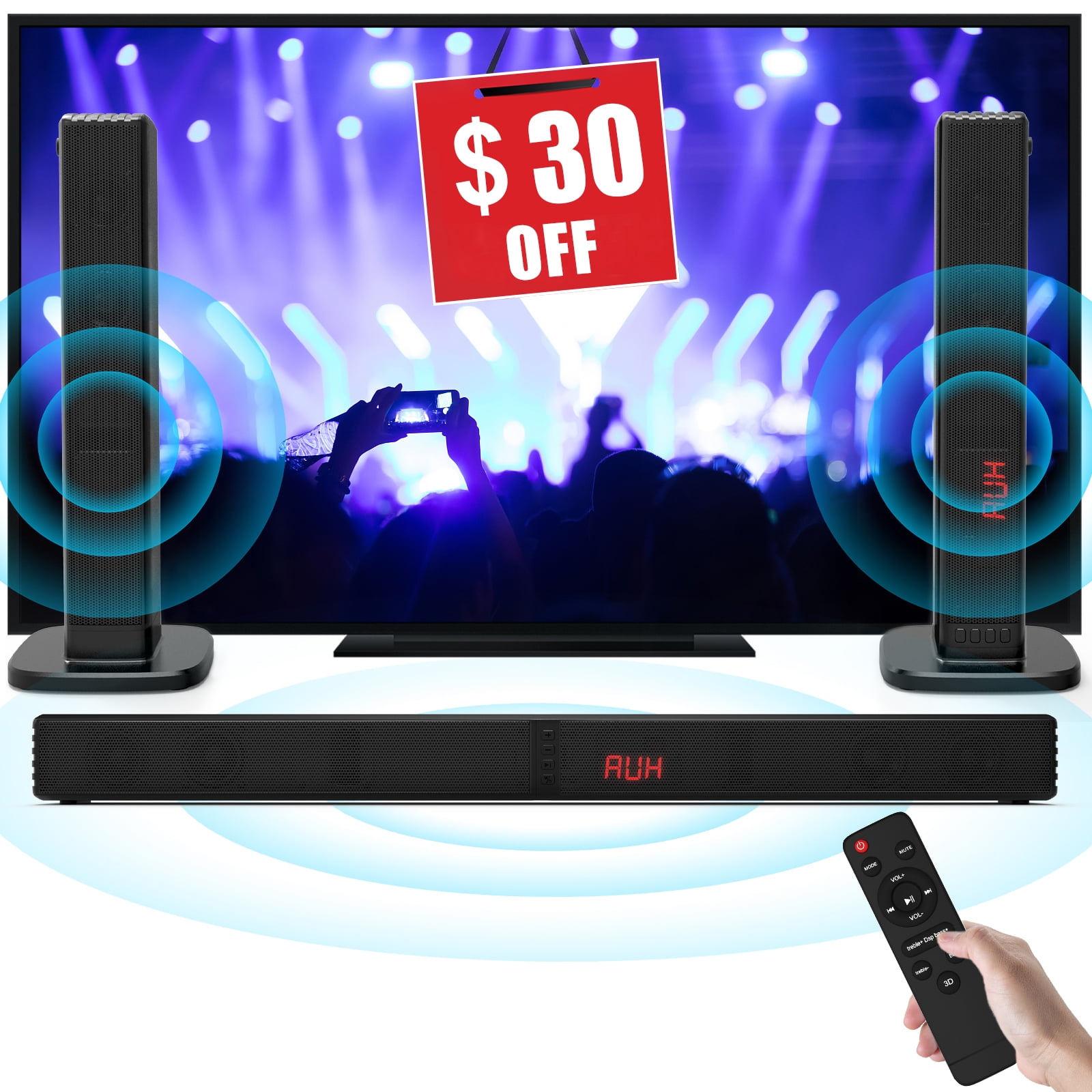 DR.J Soundbar with Subwoofer for TV