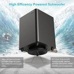 Compact Down-Firing Subwoofer for Home Theater - Black