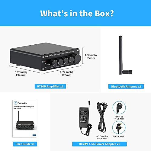 Fosi Audio BT30D Bluetooth Amplifier for Speakers