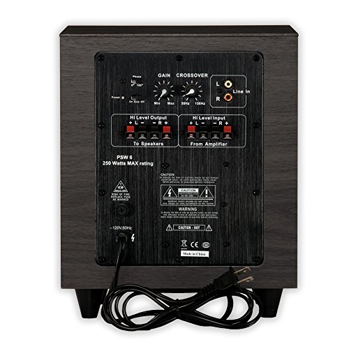 Acoustic Audio PSW-6 Down Firing Powered Subwoofer (Black)