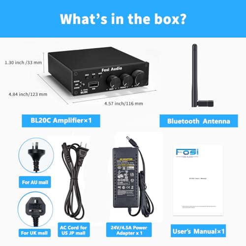Fosi Audio BL20C Bluetooth Stereo Amplifier