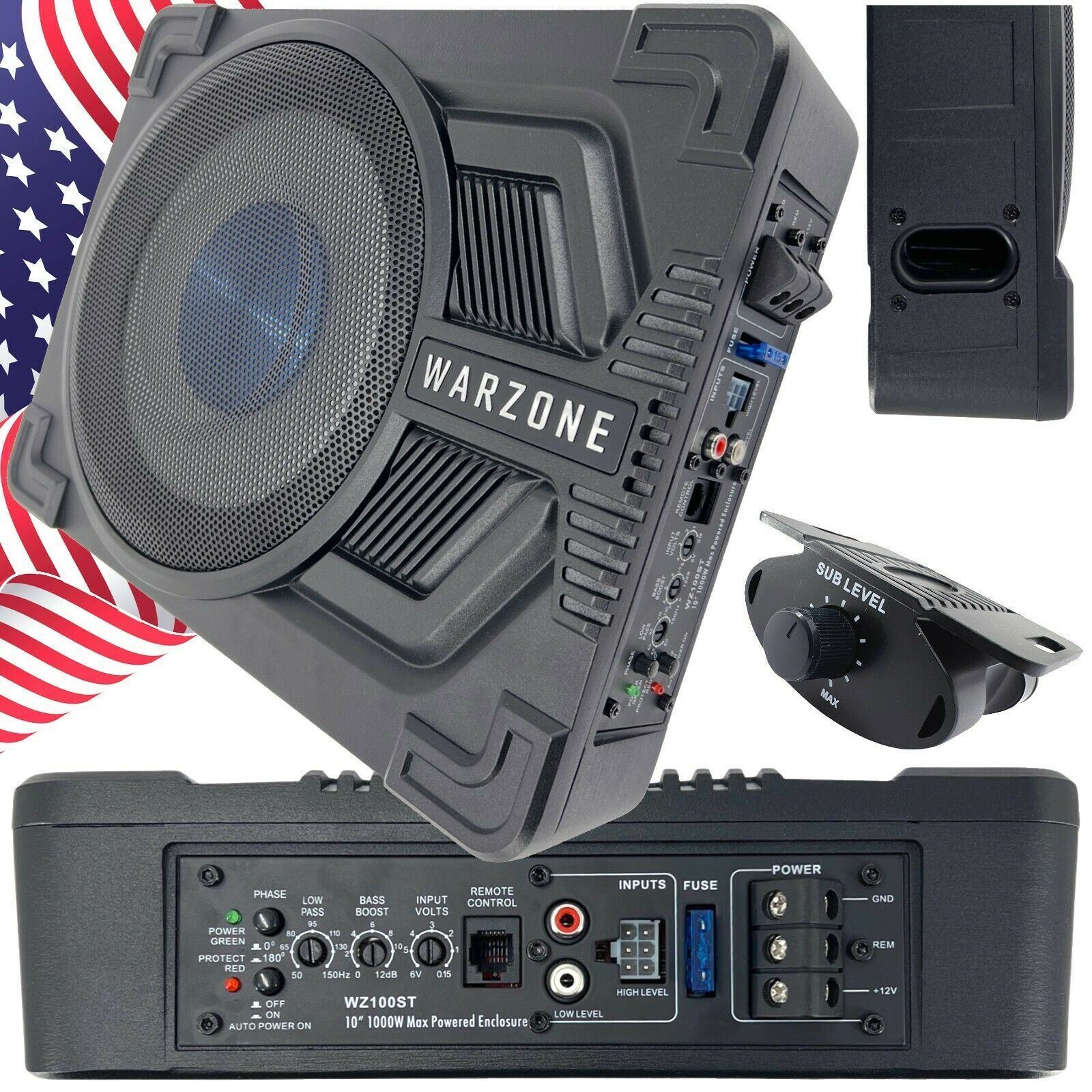 Compact 10" Under Seat Powered Subwoofer