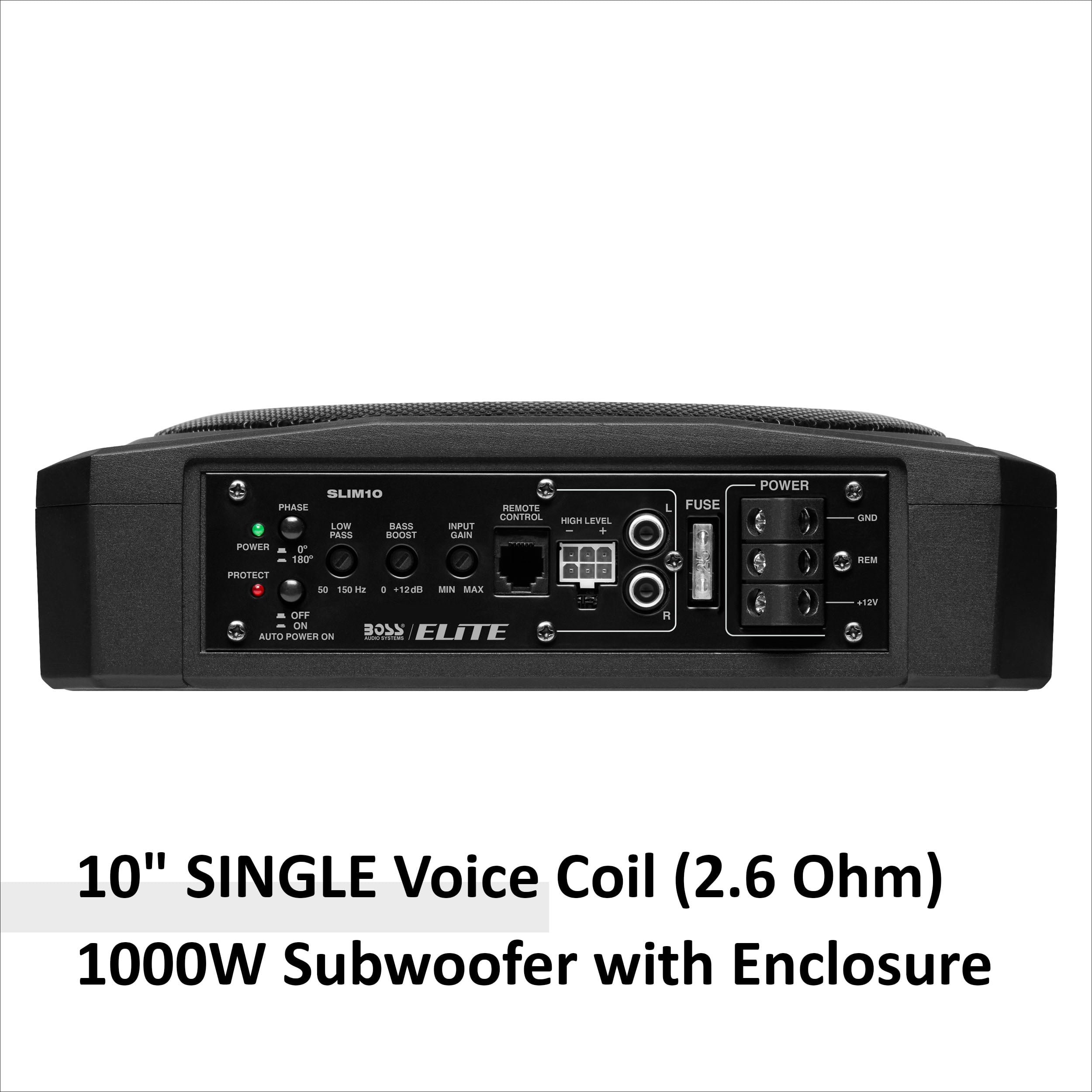 10" Low-Profile Car Subwoofer with Amplifier