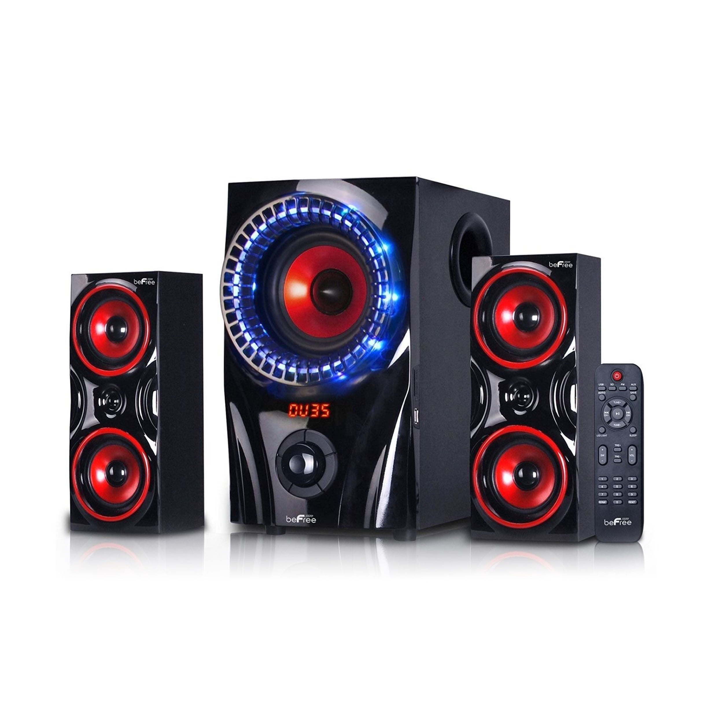 Red Bluetooth Speaker System with Subwoofer