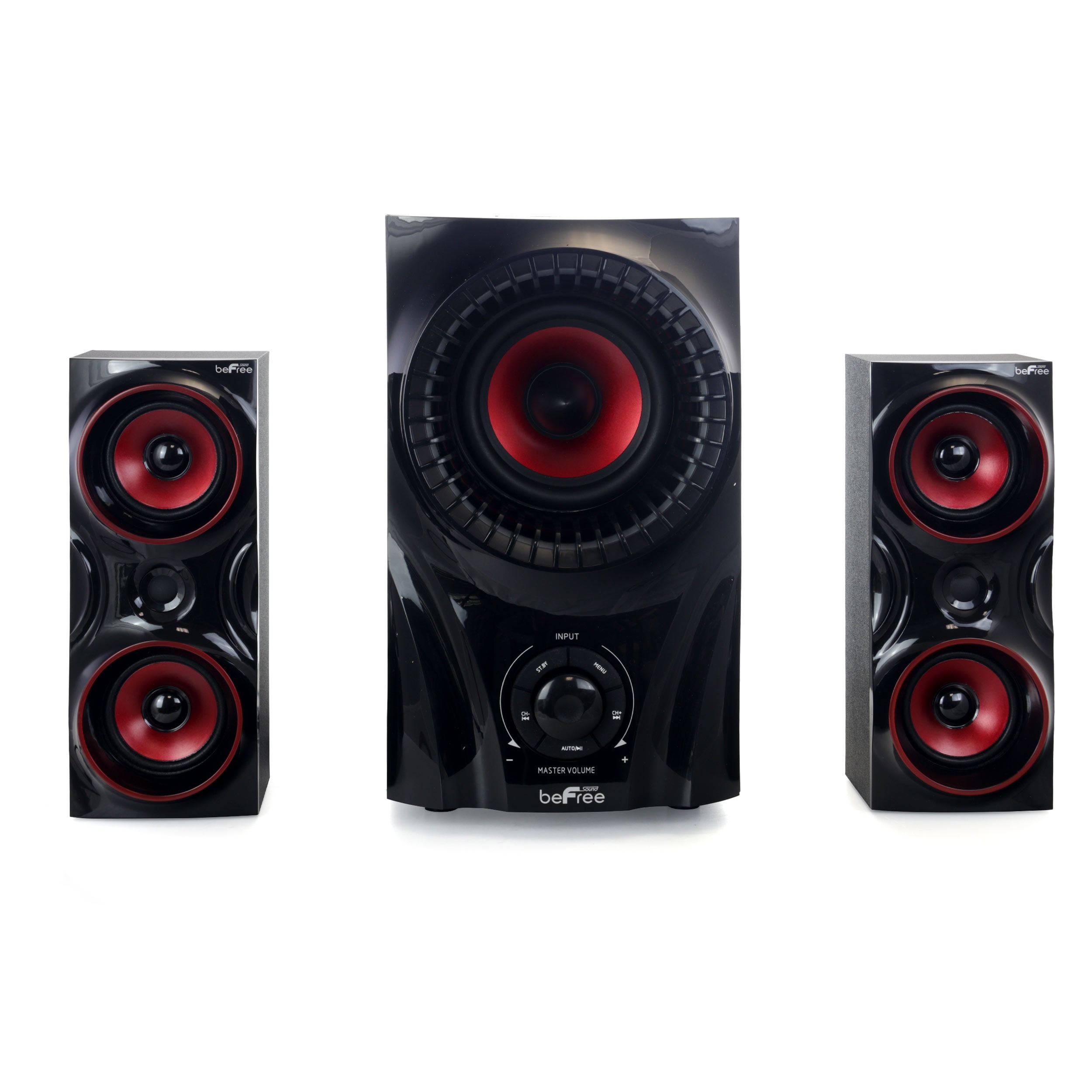 Red Bluetooth Speaker System with Subwoofer