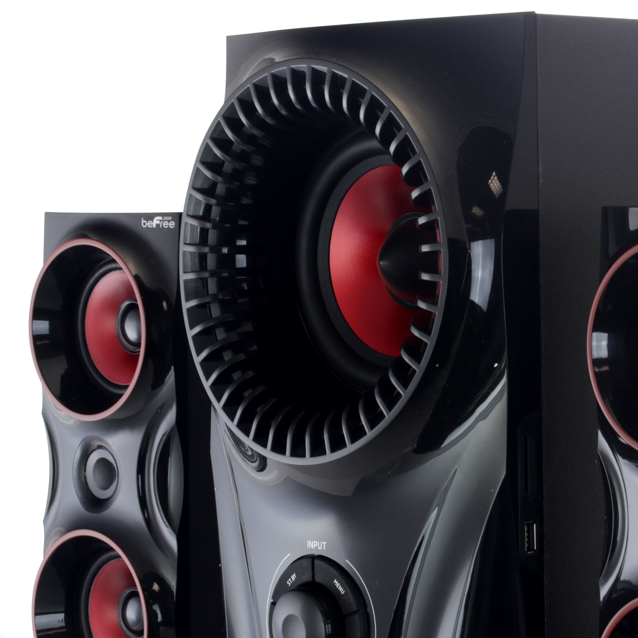 Red Bluetooth Speaker System with Subwoofer