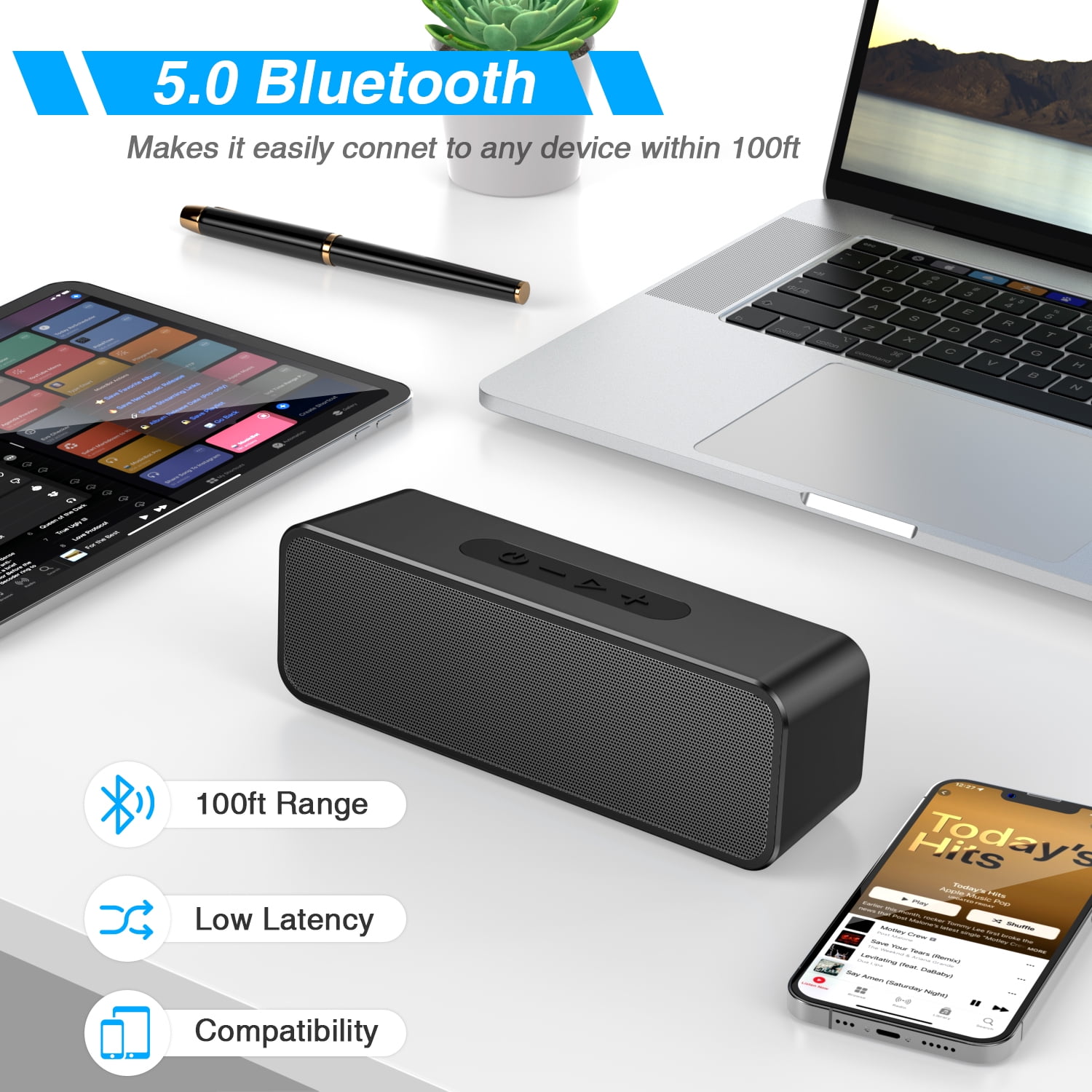 Bluetooth Outdoor Speaker with Loud Stereo Sound