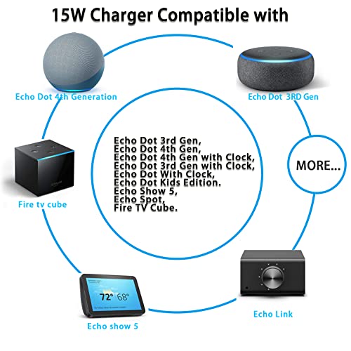 15W Power Adapter for Amazon Echo Devices