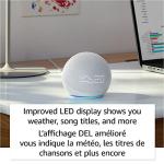 Echo Dot Clock 5th Gen 2022 Cloud Blue