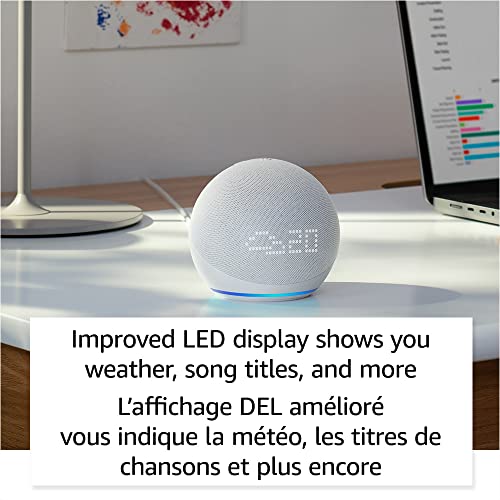 Echo Dot Clock 5th Gen 2022 Cloud Blue