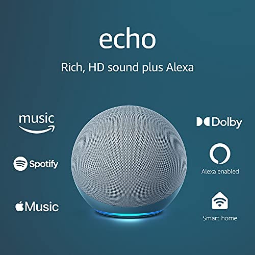 Echo with premium sound and Alexa | Blue