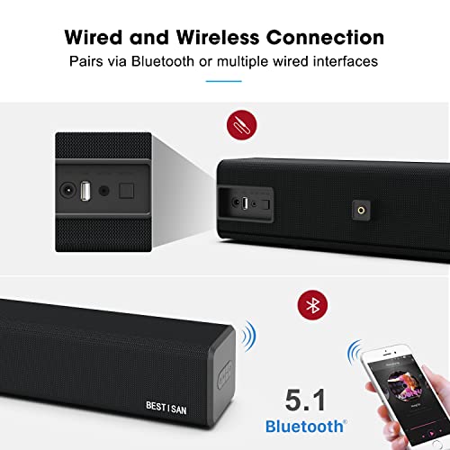 Bestisan 2.1 Channel 100W Soundbar with Subwoofer