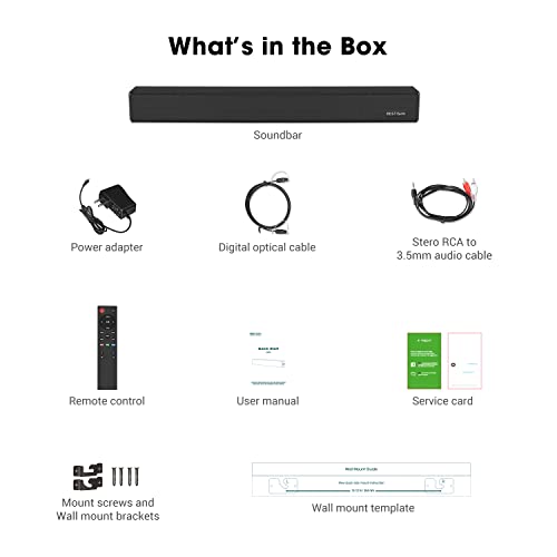 Bestisan 2.1 Channel 100W Soundbar with Subwoofer