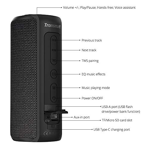 40W Outdoor Bluetooth Speaker with Tri-Bass Effects