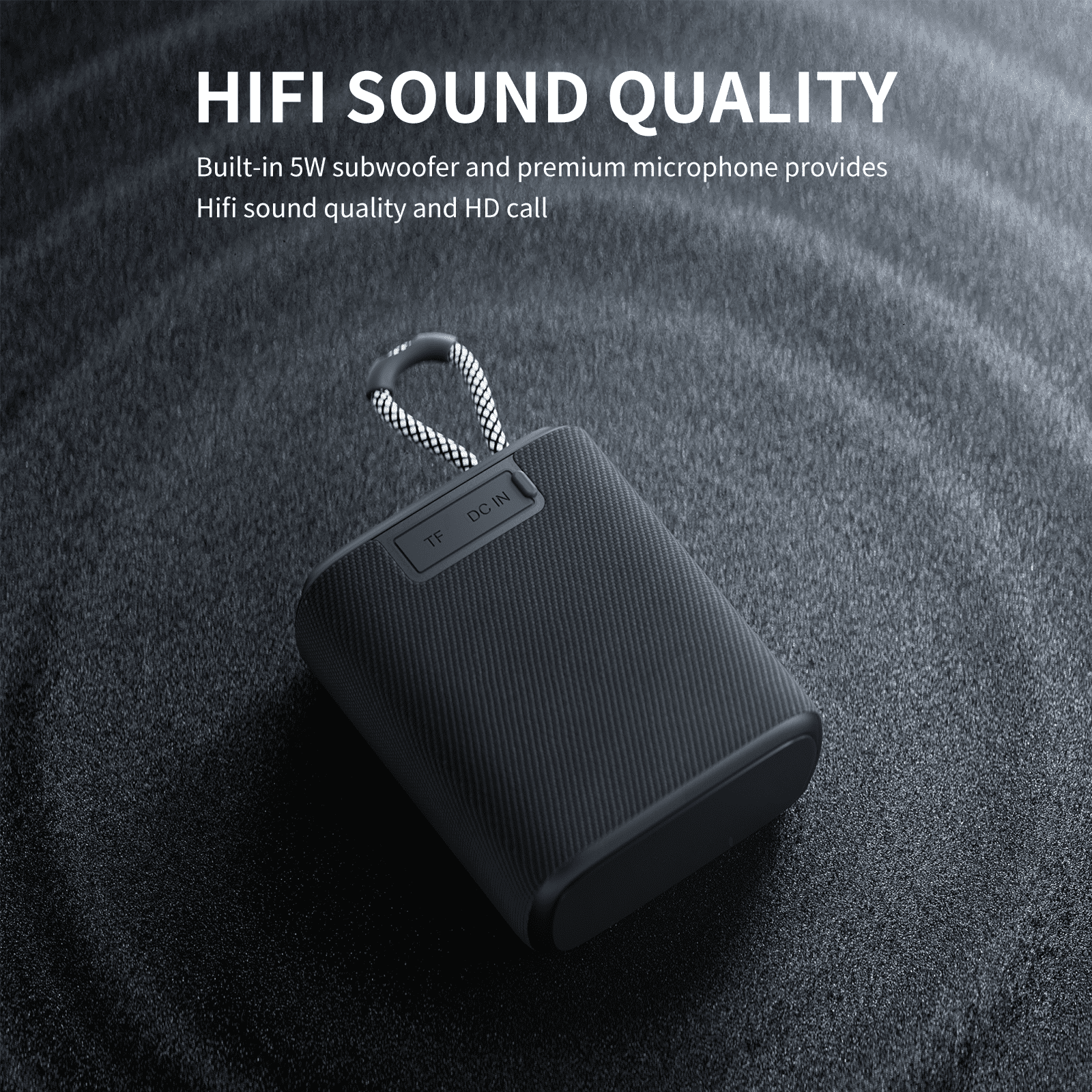 Portable Bluetooth speaker with HD sound and 12-hour playtime