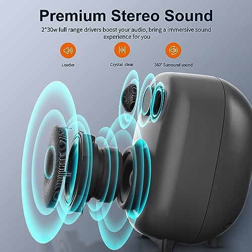 50W Bookshelf Speakers with Bluetooth & Optical Input