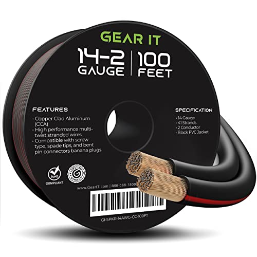 GearIT 14AWG Speaker Wire - 100ft