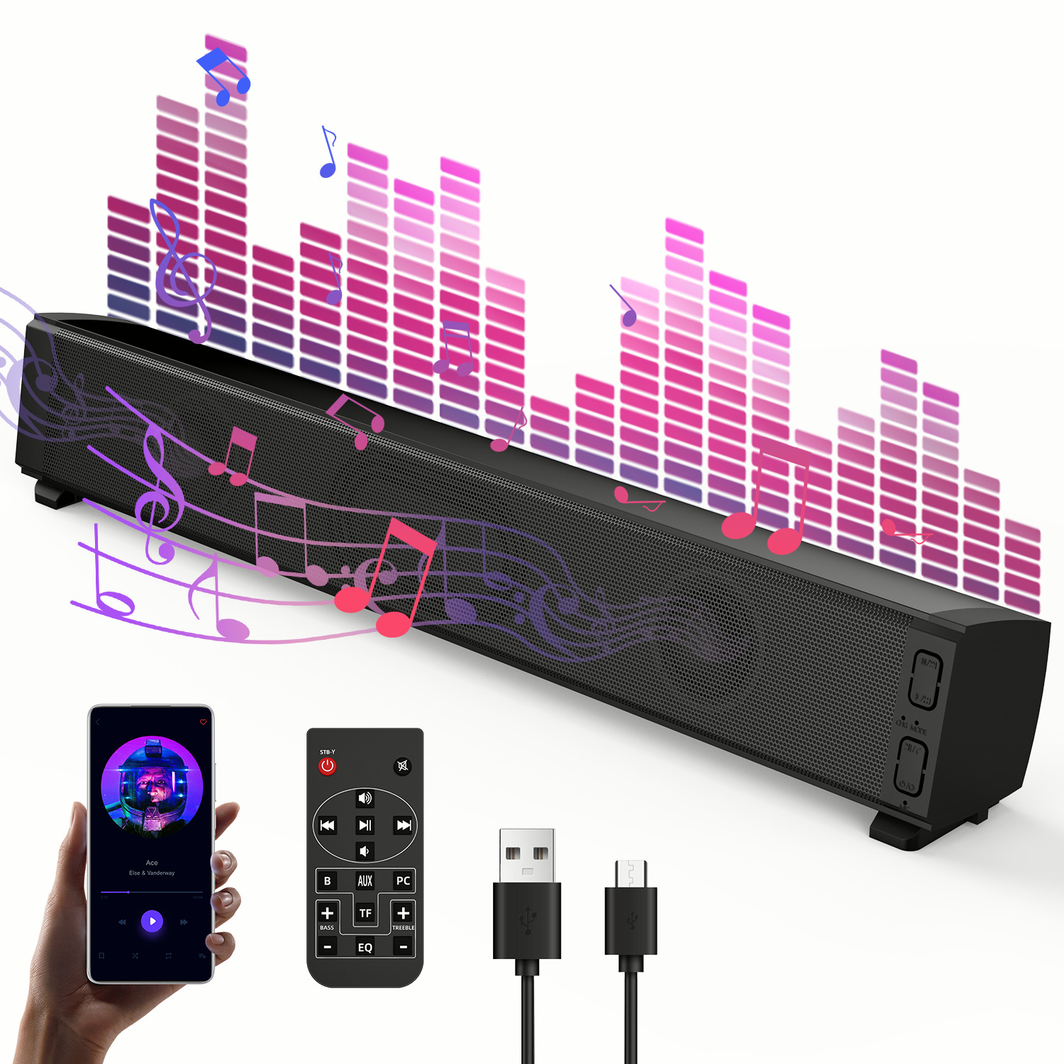 Wireless Dual Speaker Soundbar for Home Theater