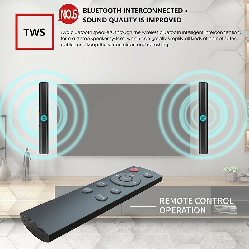 Wireless HiFi Soundbar for Home Theater TV