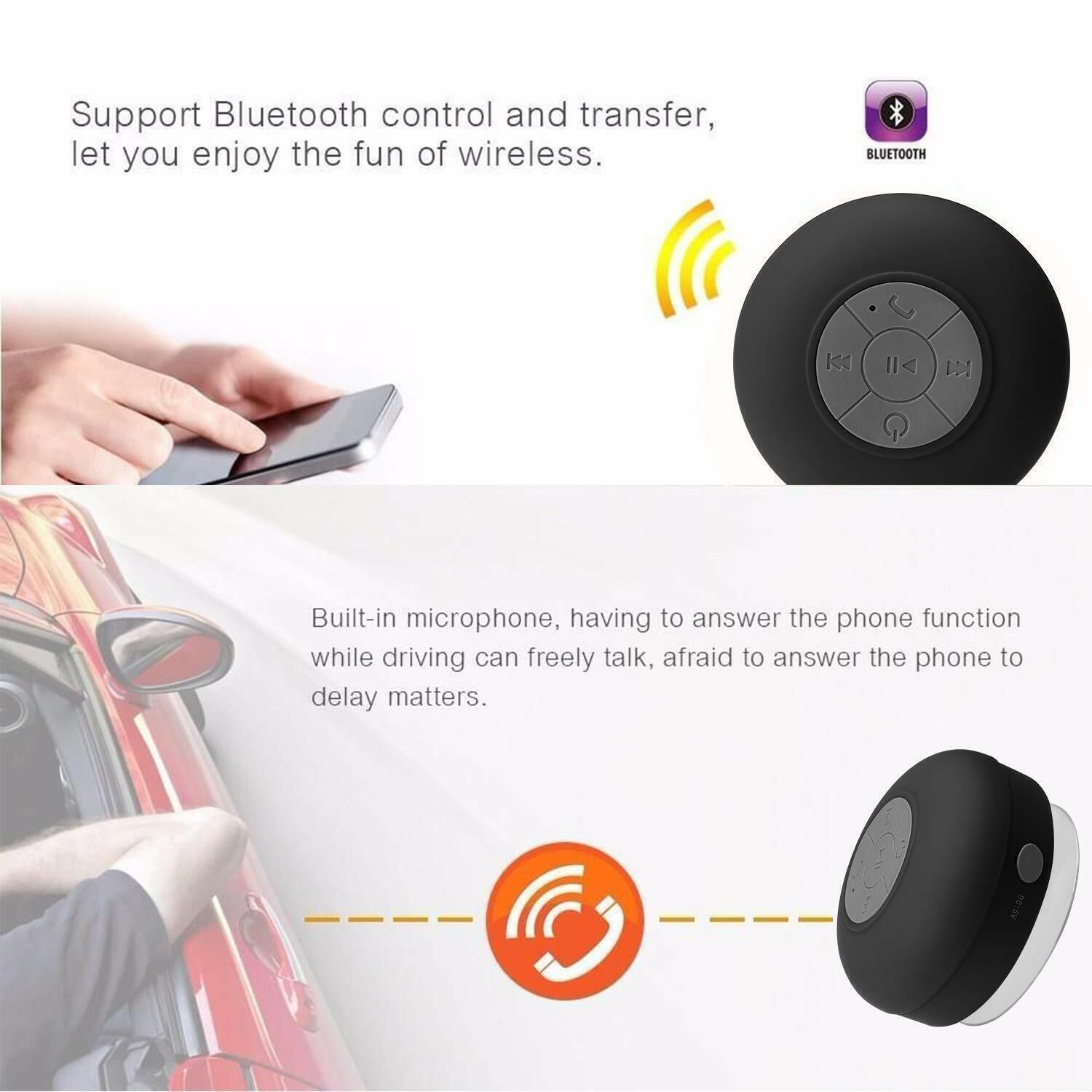 Waterproof Bluetooth Shower Speaker with Mic