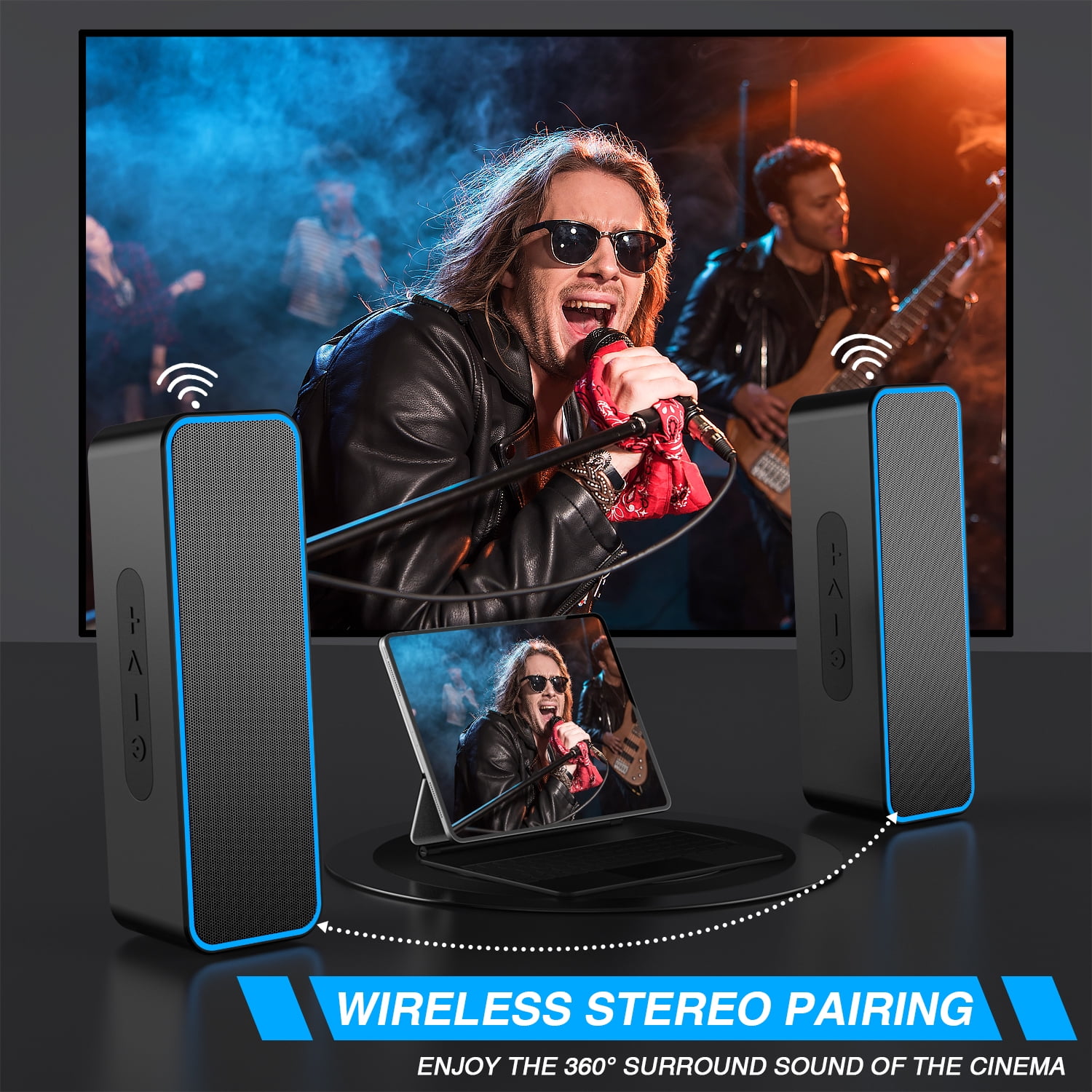 Portable Bluetooth Speaker with Loud Stereo Sound