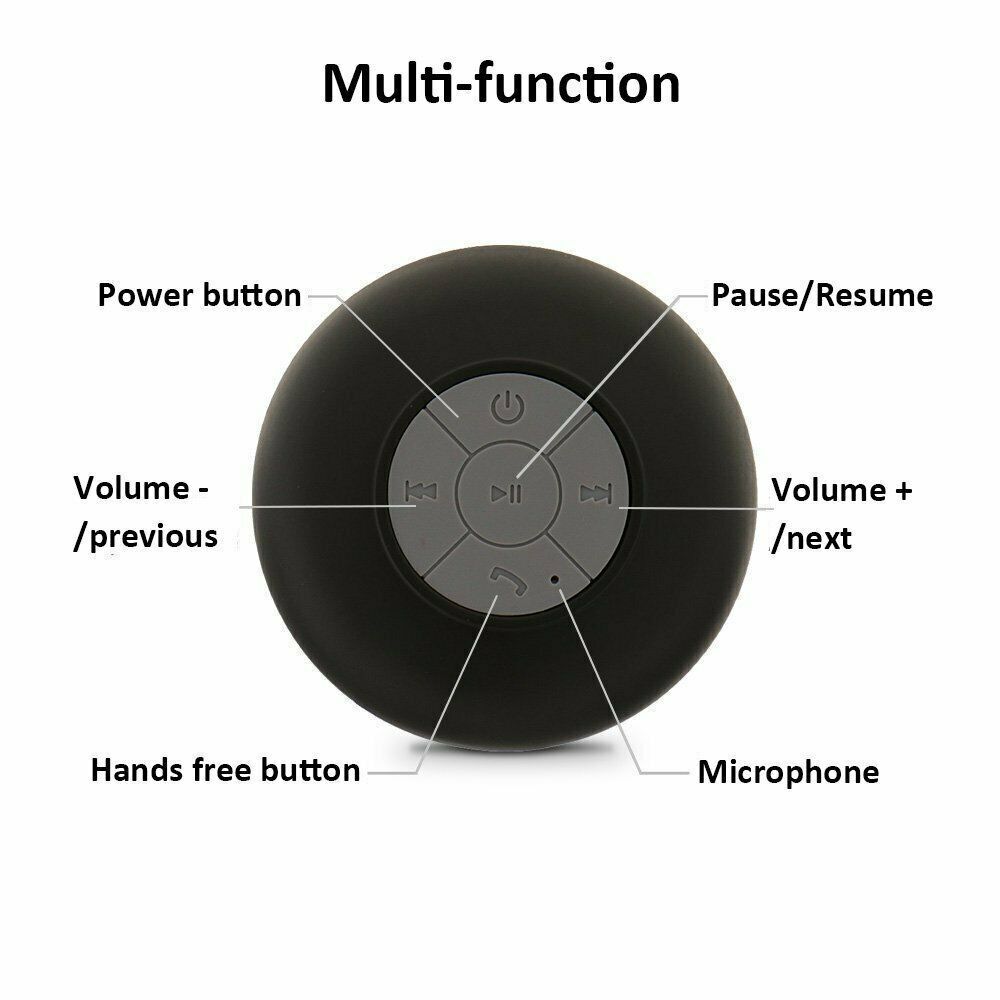 Waterproof Bluetooth Shower Speaker with Mic