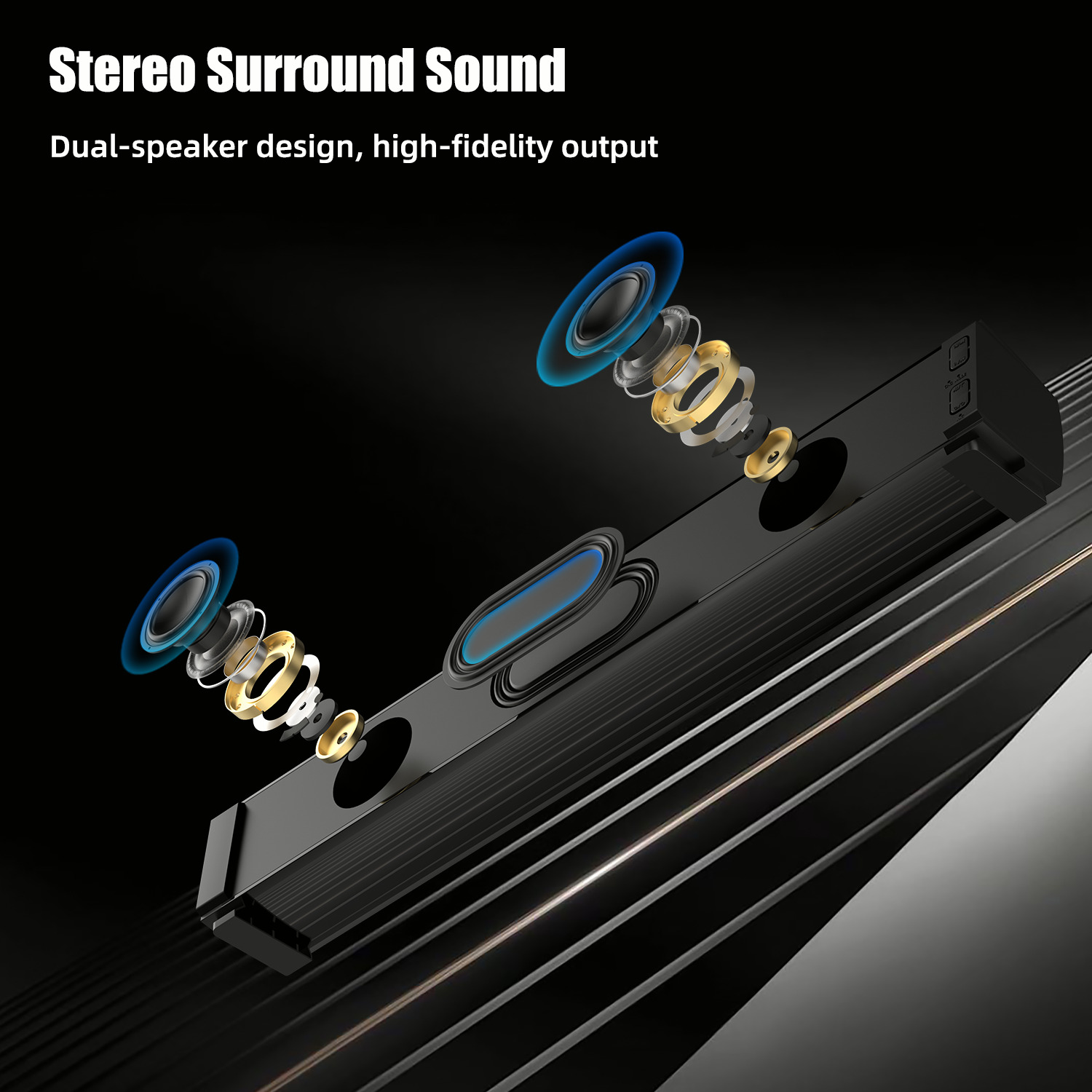 Wireless Dual Speaker Soundbar for Home Theater