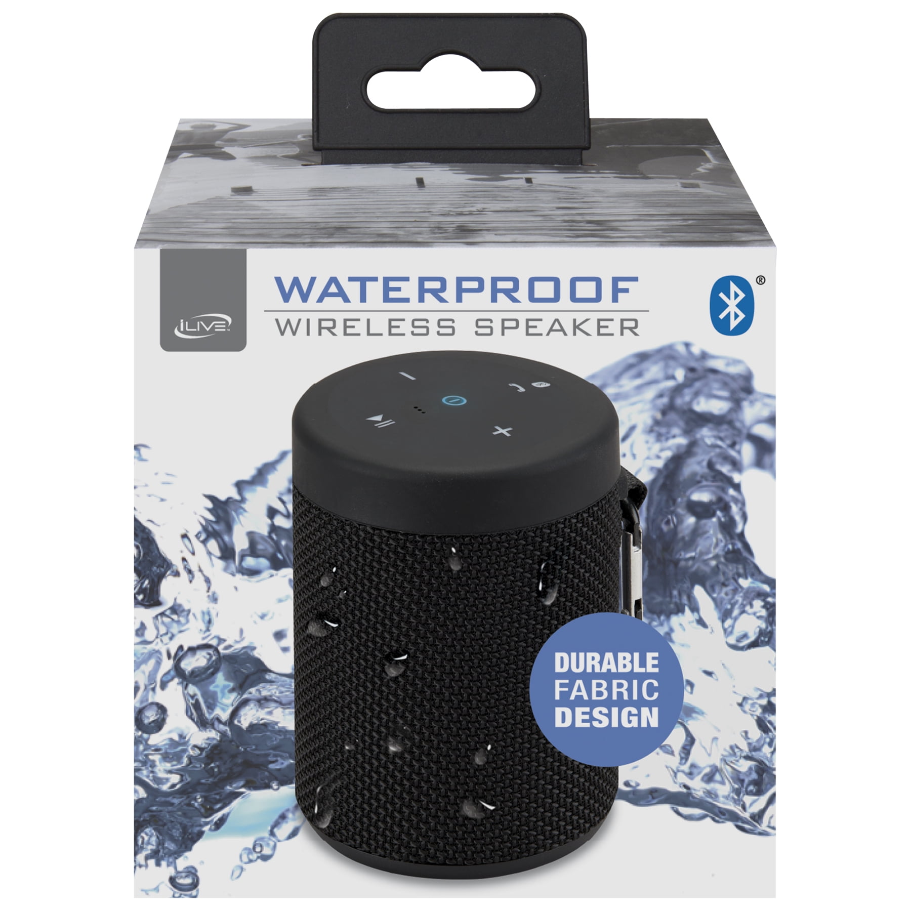 iLive Black Waterproof Bluetooth Speaker