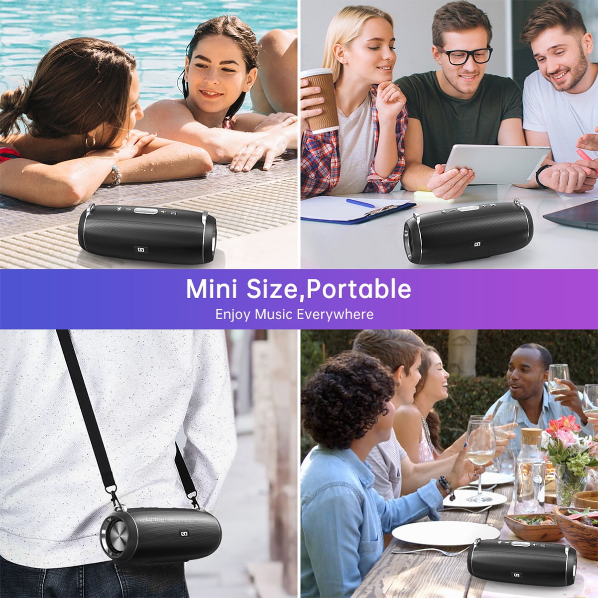 Wireless Portable Bluetooth Speaker for iPhone and Samsung