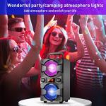 Portable Bluetooth Speakers with Lights and Microphone