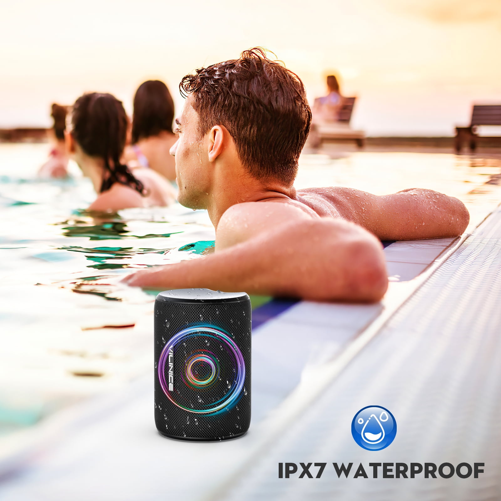 Portable Waterproof Bluetooth Speaker with Subwoofer