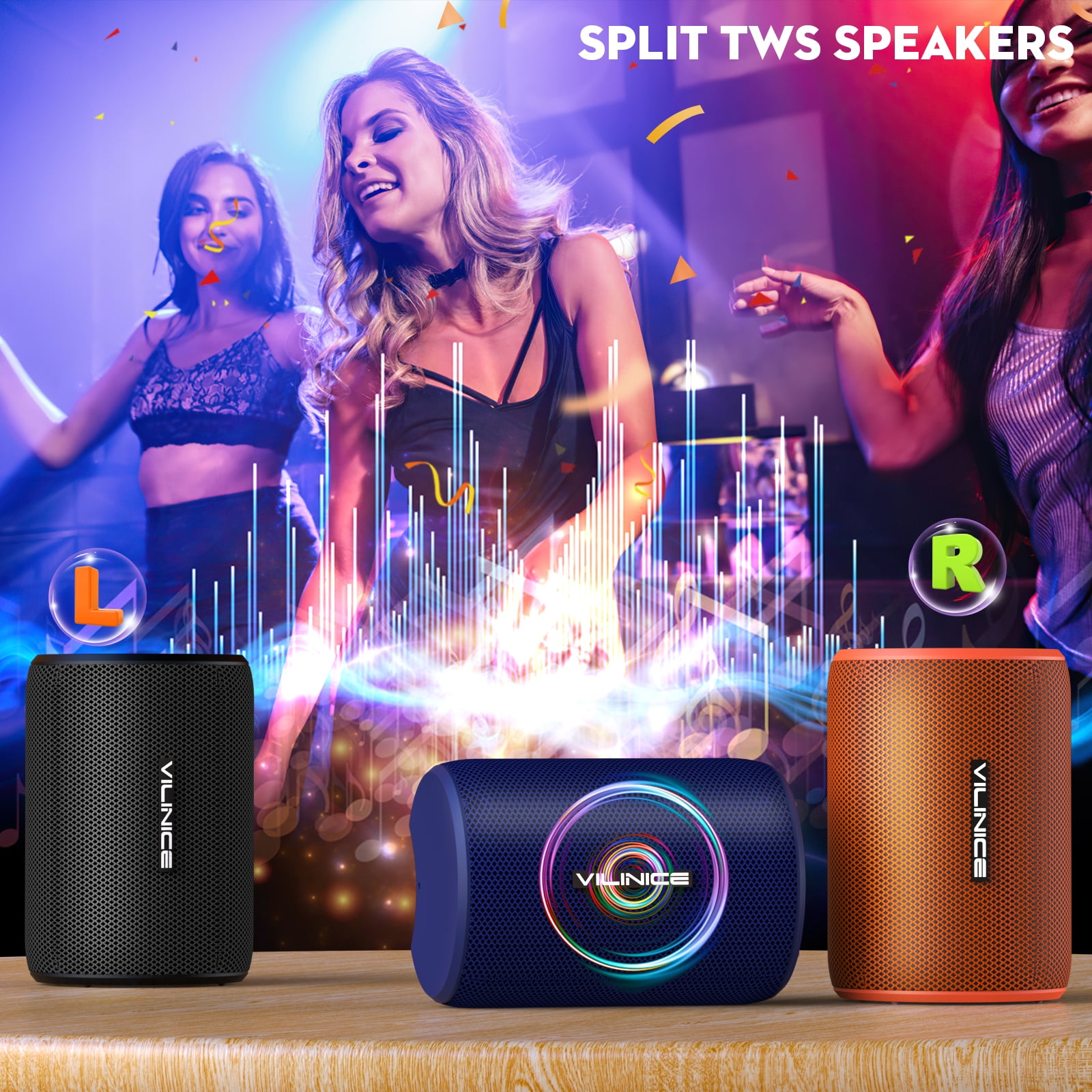 Portable Waterproof Bluetooth Speaker with Subwoofer