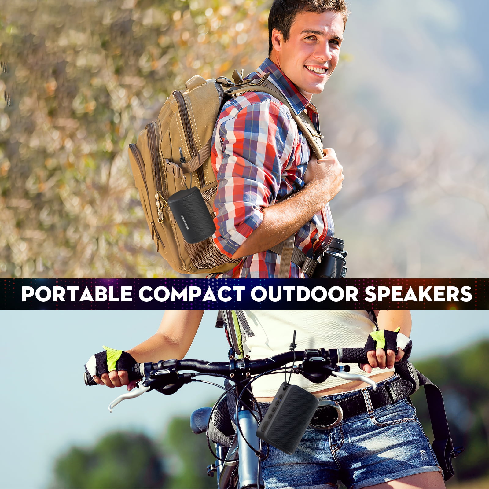 Portable Waterproof Bluetooth Speaker with Subwoofer