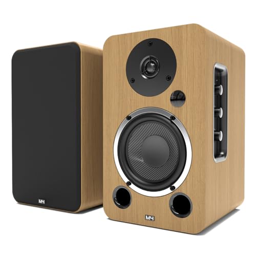 Wooden Bookshelf Hi-Fi Speakers with Bluetooth