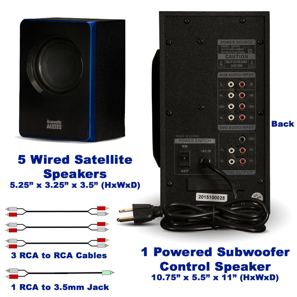 Bluetooth Home Theater Speaker System 5.1 Surround Sound