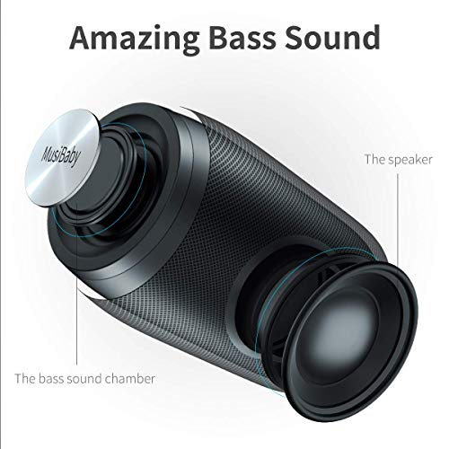 MusiBaby Waterproof Bluetooth Speaker with Booming Bass