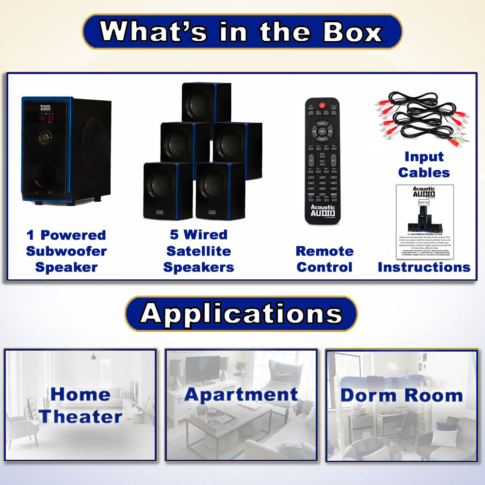 Bluetooth Home Theater Speaker System 5.1 Surround Sound
